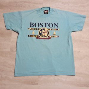 Vintage Best Fruit Of The Loom Mens Boston Sail Boat Graphic Single Stitched XL